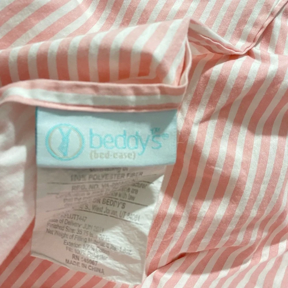 Beddy’s Flutterby King Striped Minky Comforter & Sham Pillow Case Bedding Set